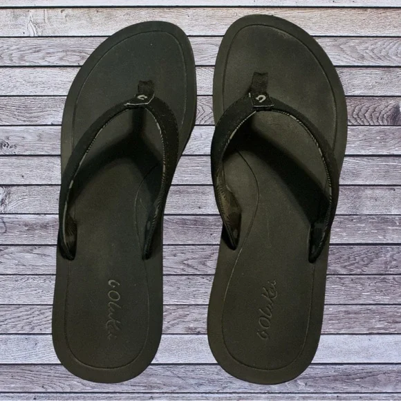 OLUKAI PI’O LUA BLACK THONG SANDALS - Picture 5 of 7